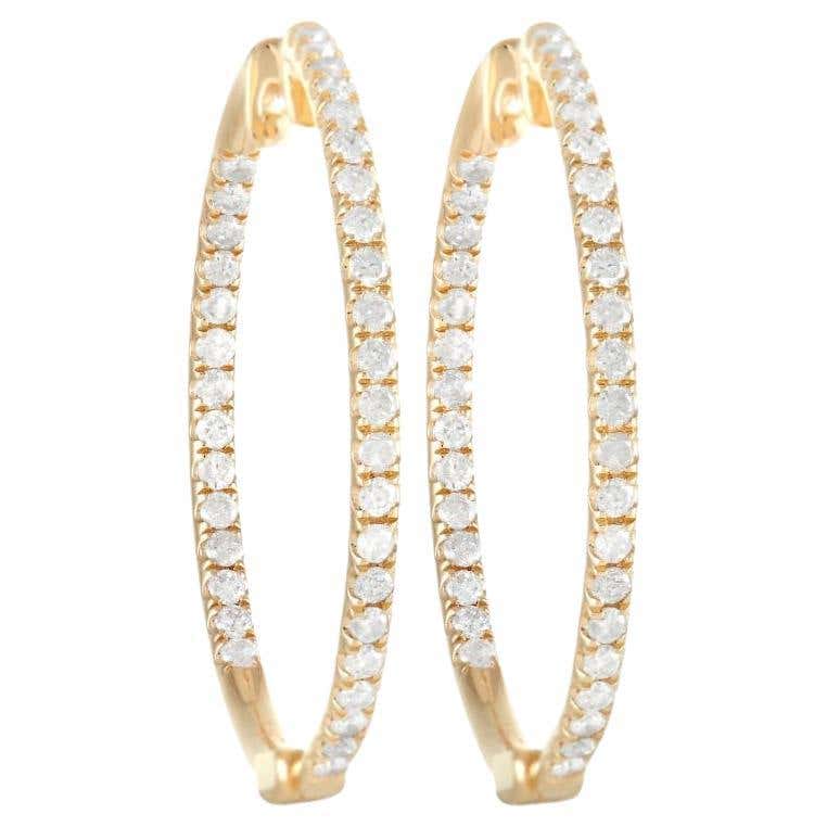 Cartier Diamond Yellow Gold Bamboo Hoop Earrings at 1stDibs | cartier ...