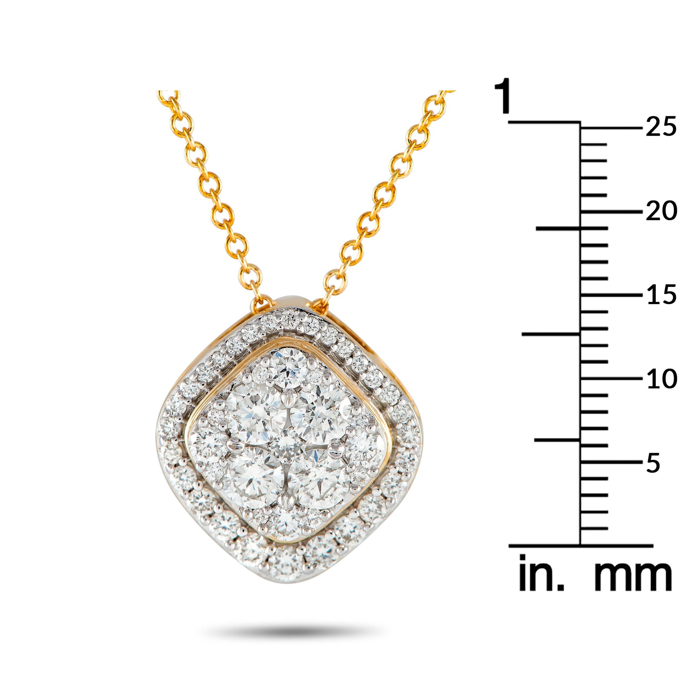 LB Exclusive 14k Yellow Gold 1.0 Carat Diamond Necklace In New Condition For Sale In Southampton, PA