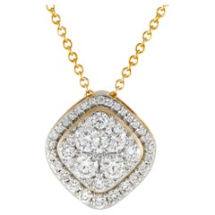 LB Exclusive Collier en or jaune 14 carats avec diamants de 1,0 carat
