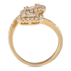LB Exclusive 14k Yellow Gold 1.0 Carat Diamond Open Bypass Ring