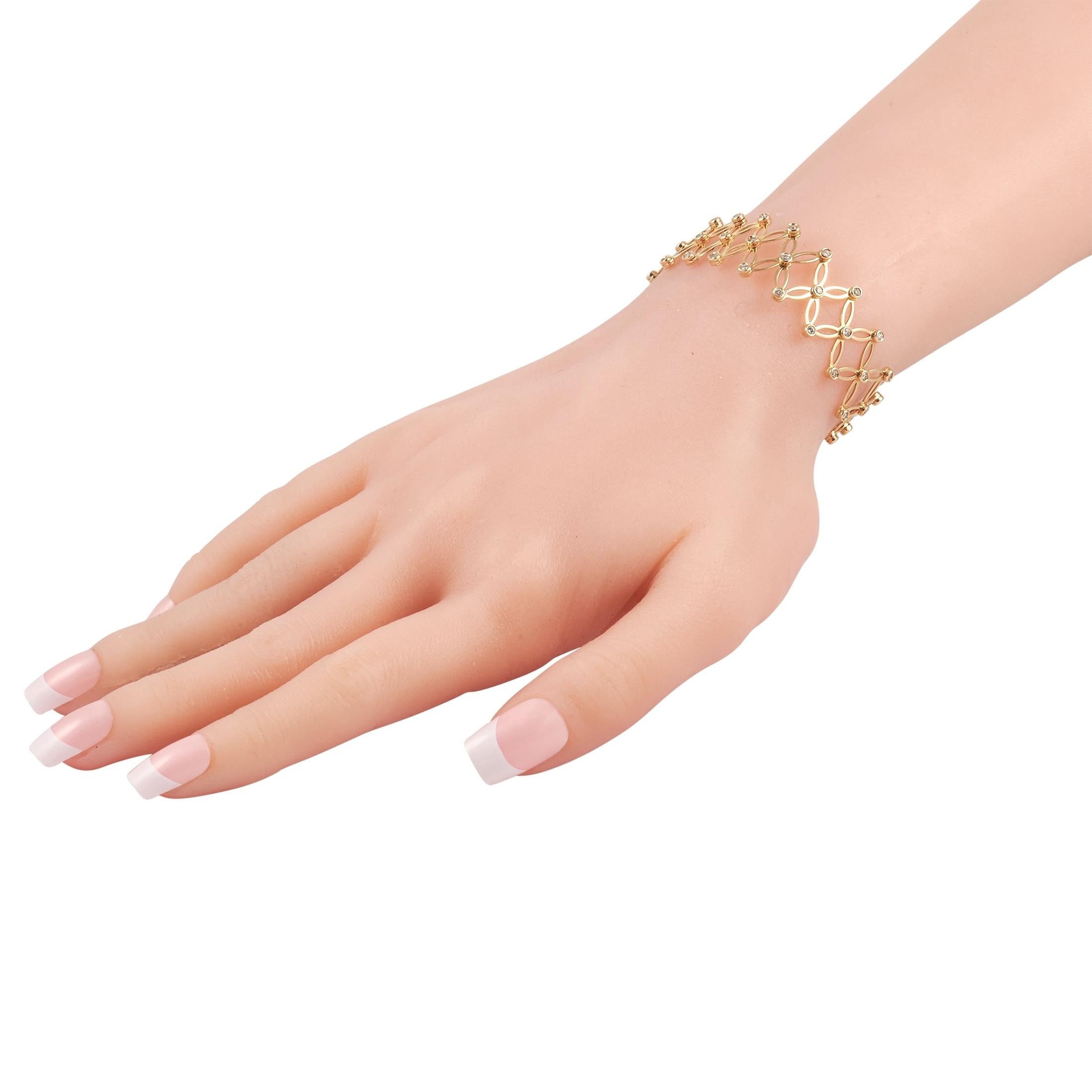 LB Exklusive erweiterbarer Ring/Armband, 14 Karat Gelbgold 1,10 Karat Diamant Damen