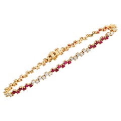 LB Exclusive 14K Yellow Gold 1.26 ct Diamond and Ruby Bracelet