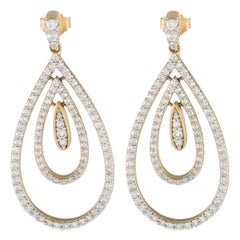 LB Exclusive 14K Yellow Gold 1.50ct Diamond Teardrop Earrings ER28055