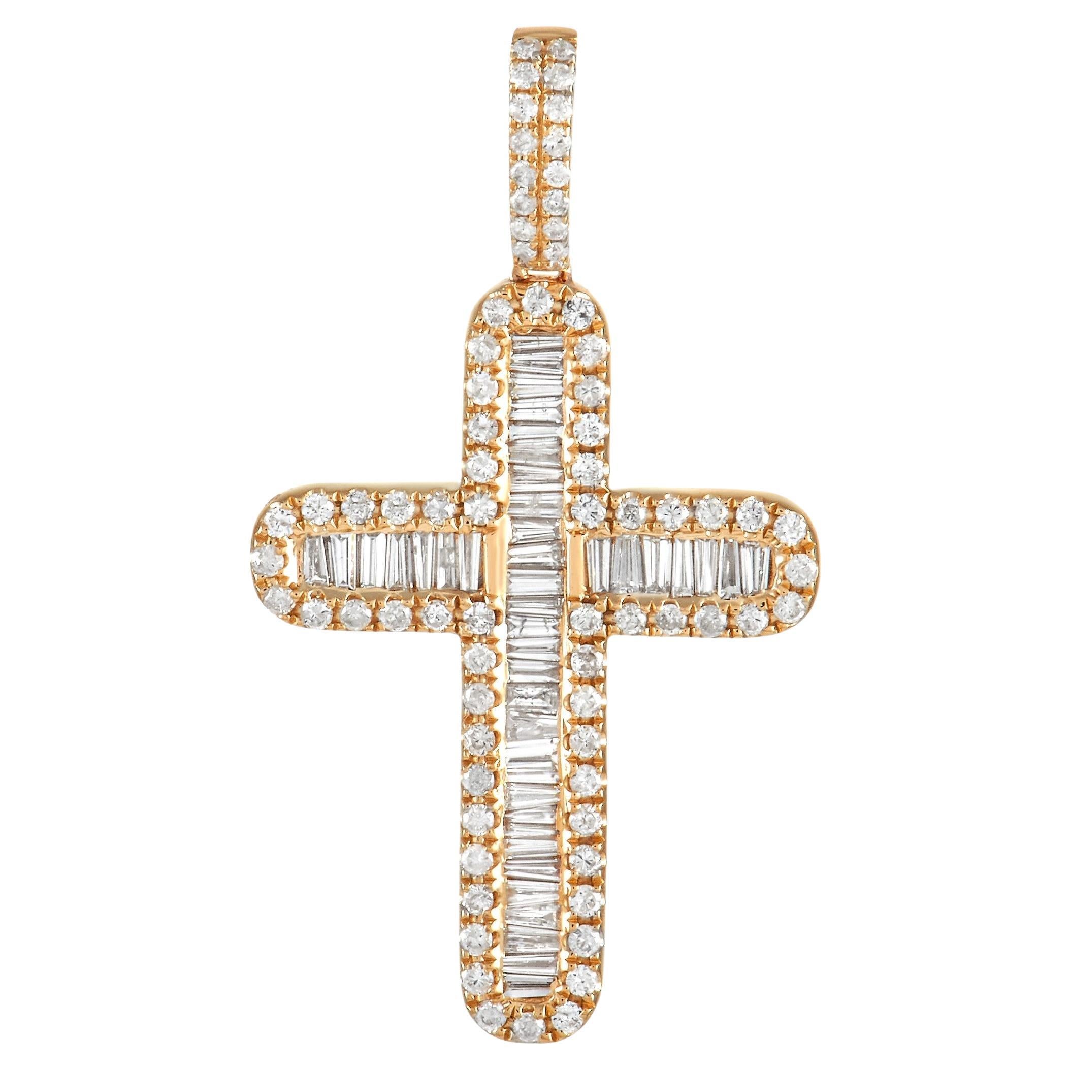 LB Exclusive 18 Karat Yellow Gold 0.20 Carat Diamond Pendant at 1stDibs