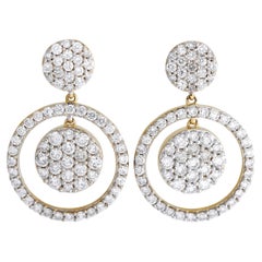 LB Exclusive 14K Yellow Gold 2.00 Ct Diamond Disc Drop Earrings