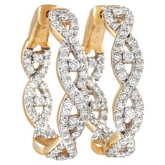 LB Exclusive 14K Yellow Gold 2.00 Ct Diamond Hoop Earrings