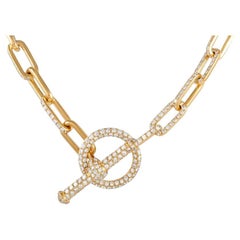 LB Exclusive 14K Yellow Gold 20.37 Ct Diamond Toggle Link Necklace