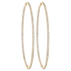 LB Exclusive 14K Yellow Gold 2.89 Ct Diamond Hoop Earrings