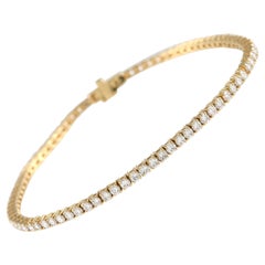 LB Exclusive 14k Yellow Gold 3.58 Carat Diamond Tennis Bracelet
