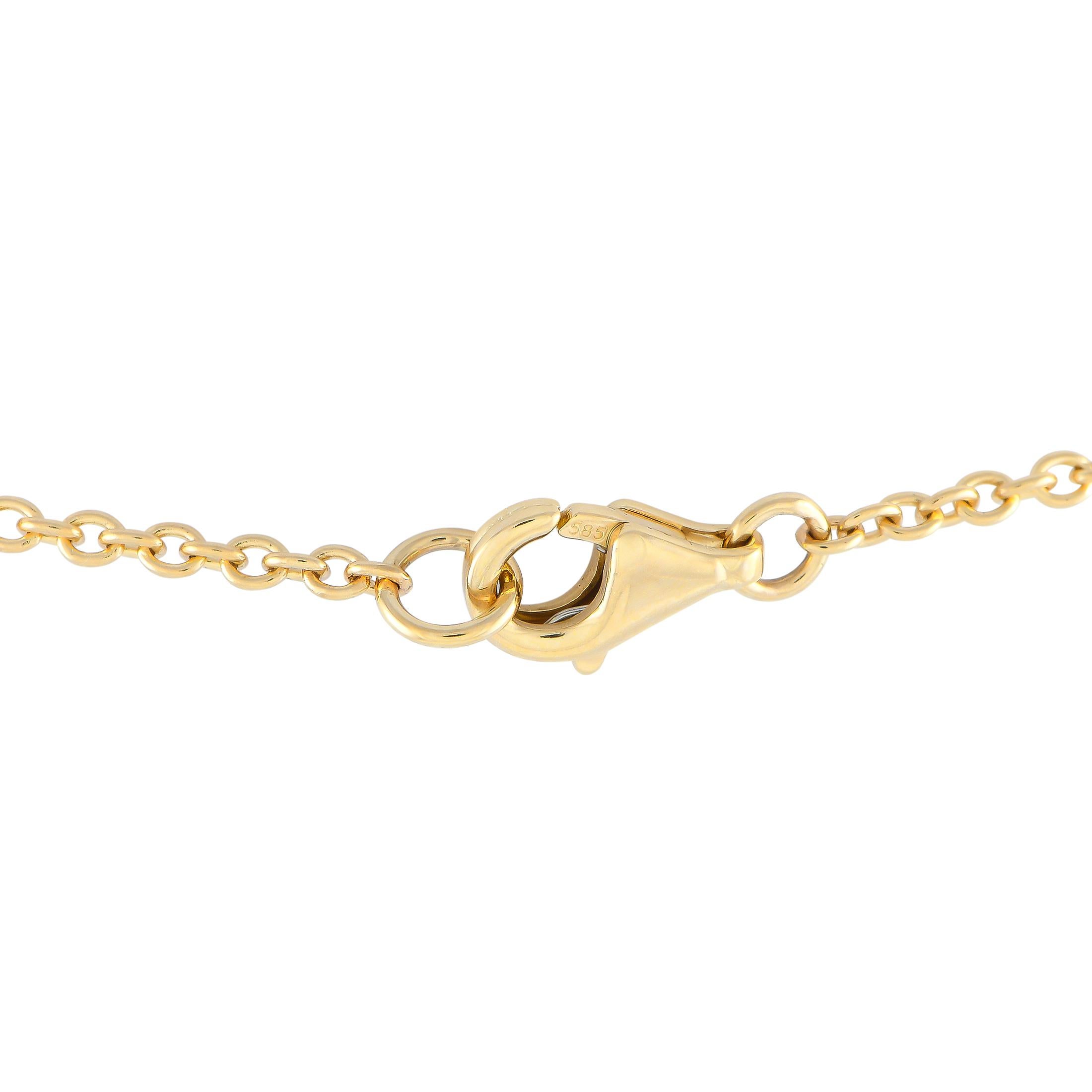 LB Exclusive 14K Gelbgold 3,73ct Diamant Schmetterling Halskette (Gemischter Schliff) im Angebot