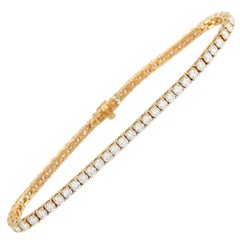 LB Exclusive 14K Yellow Gold 5.27 Ct Diamond Tennis Bracelet