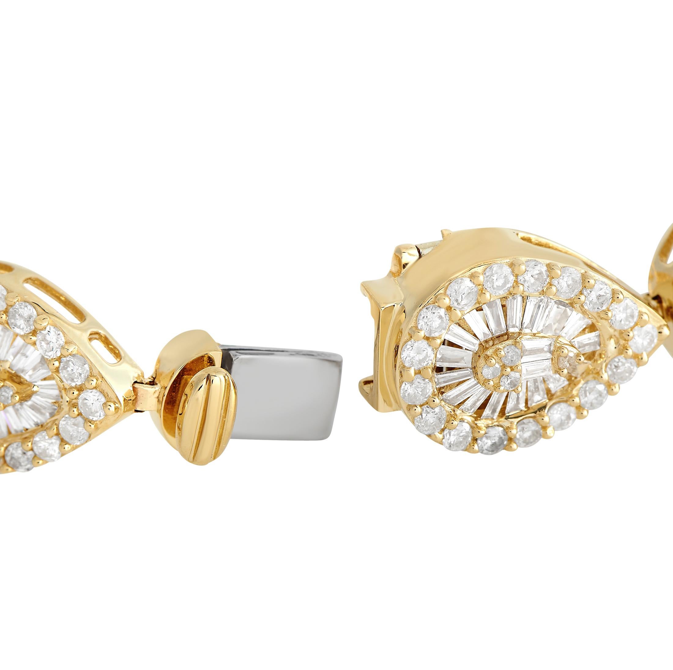 Round Cut LB Exclusive 14K Yellow Gold 6.05ct Diamond Bracelet For Sale
