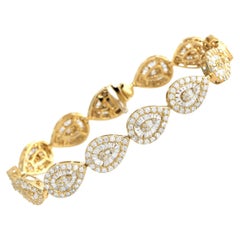LB Exclusive Bracelet en or jaune 14 carats avec diamants de 6,05 carats