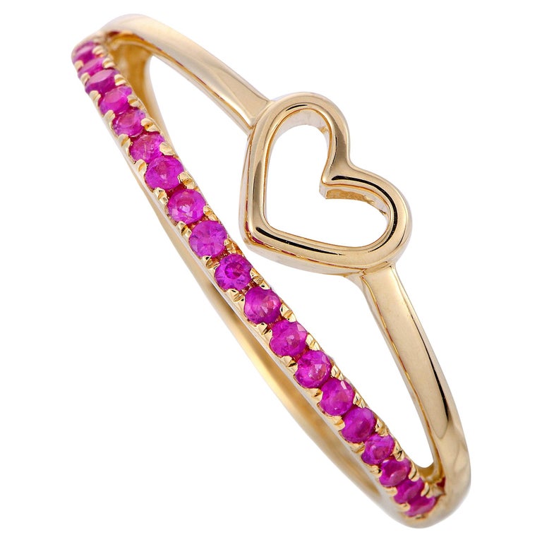 LB Exclusive 14K Yellow Gold and Ruby Ring For Sale at 1stDibs
