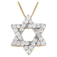 LB Exclusive 14K Yellow Gold Diamond Star of David Pendant Necklace PN14549