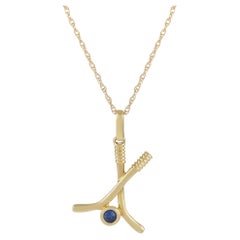LB Exclusive 14K Yellow Gold Hockey Pendant Necklace