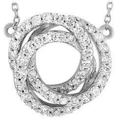 LB Exclusive 18 Karat Gold 0.50 Carat Diamond Pave Interlocking Circles Pendant