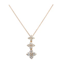 LB Exclusive 18 Karat Rose Gold 1.30 Carat Diamond Pendant Necklace