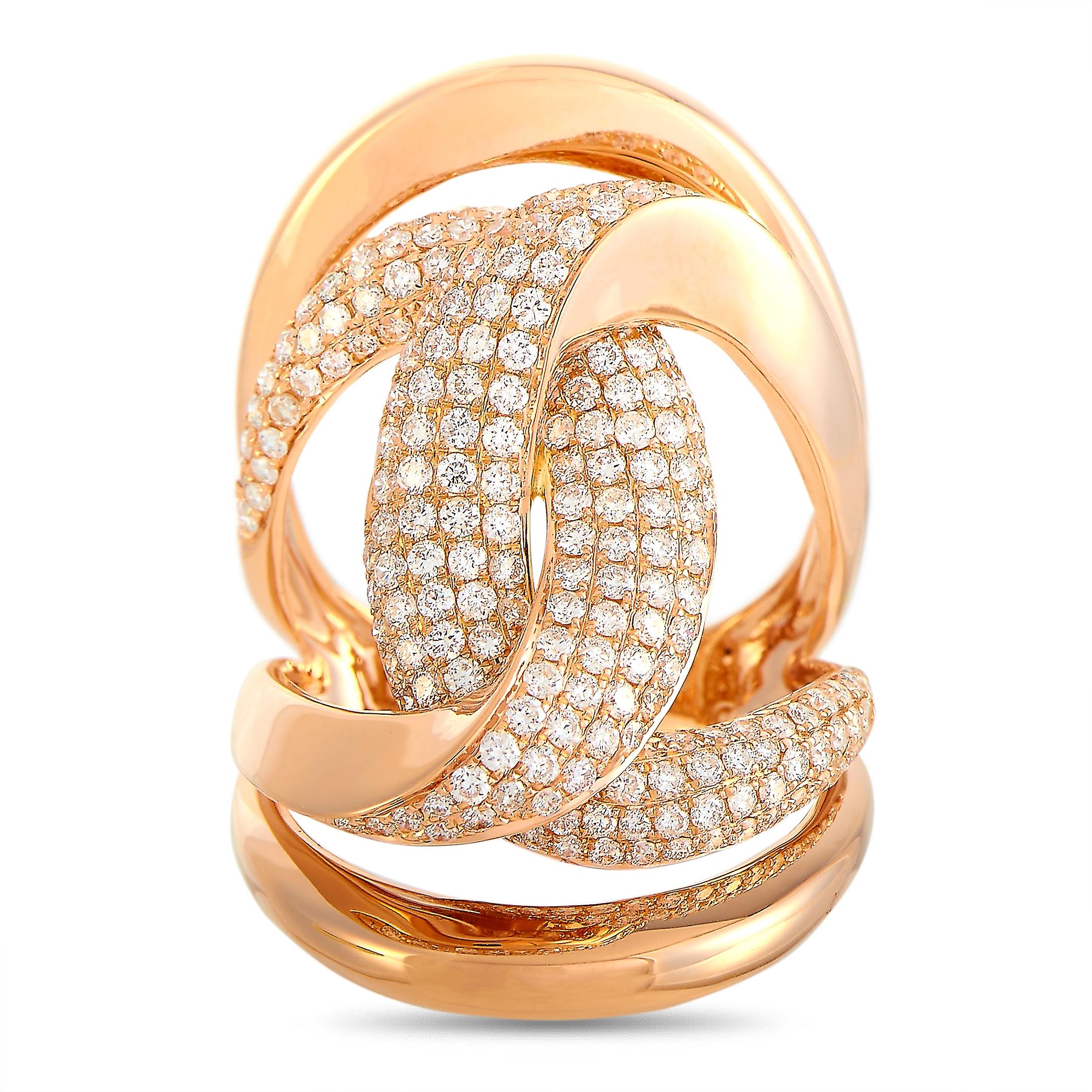 Women's LB Exclusive 18 Karat Rose Gold 1.50 Carat Diamond Ring