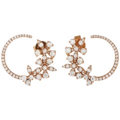 LB Exclusive 18 Karat Rose Gold 1.60 Carat Diamond Earrings