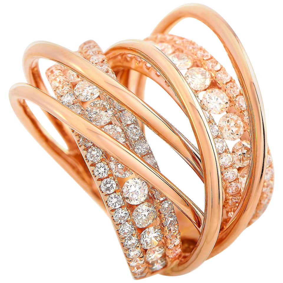 LB Exclusive 18 Karat Rose Gold 2.50 Carat Diamond Ring at 1stDibs