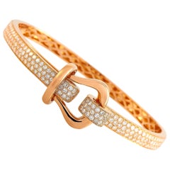 LB Exclusive 18 Karat Rose Gold 2.80 Carat Diamond Belt Bangle Bracelet