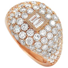LB Exclusive 18 Karat Rose Gold 3.79 Carat Diamond Ring