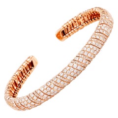 LB Exclusive 18 Karat Rose Gold Diamond Open Bracelet