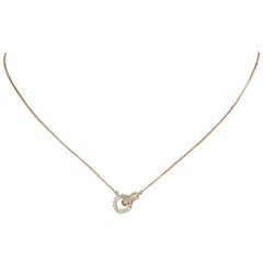 LB Exclusive 18 Karat Rose Gold Full Diamond Pave Small Link Pendant Necklace