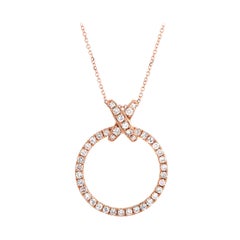 LB Exclusive 18 Karat Rose Gold Full Diamond Pendant Necklace