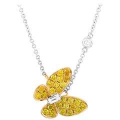 LB Exclusive 18 Karat White and Yellow Gold Diamond Necklace