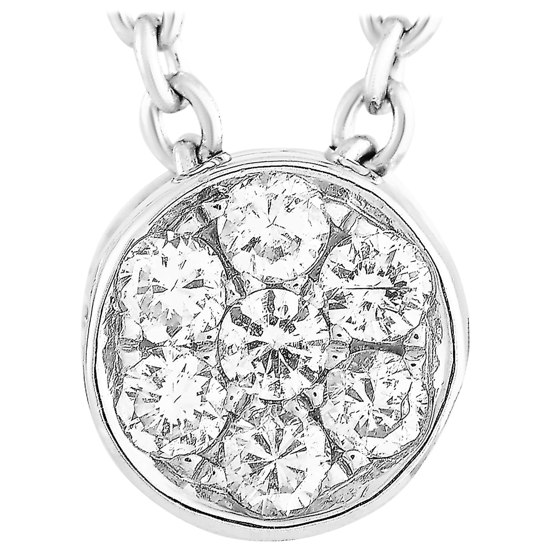 LB Exclusive 18 Karat White Gold 0.20 Carat Diamond Pendant Necklace