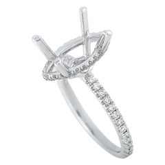 LB Exclusive 18 Karat White Gold 0.36 Carat Diamond Marquise Mounting Ring