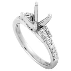 LB Exclusive 18 Karat White Gold 0.36 Carat Diamond Mounting Ring