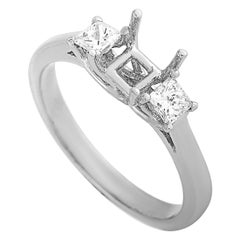LB Exclusive 18 Karat White Gold 0.36 Carat Diamond Pave Mounting Ring