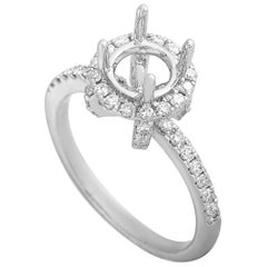 LB Exclusive 18 Karat White Gold 0.46 Carat Diamond Pave Mounting Ring
