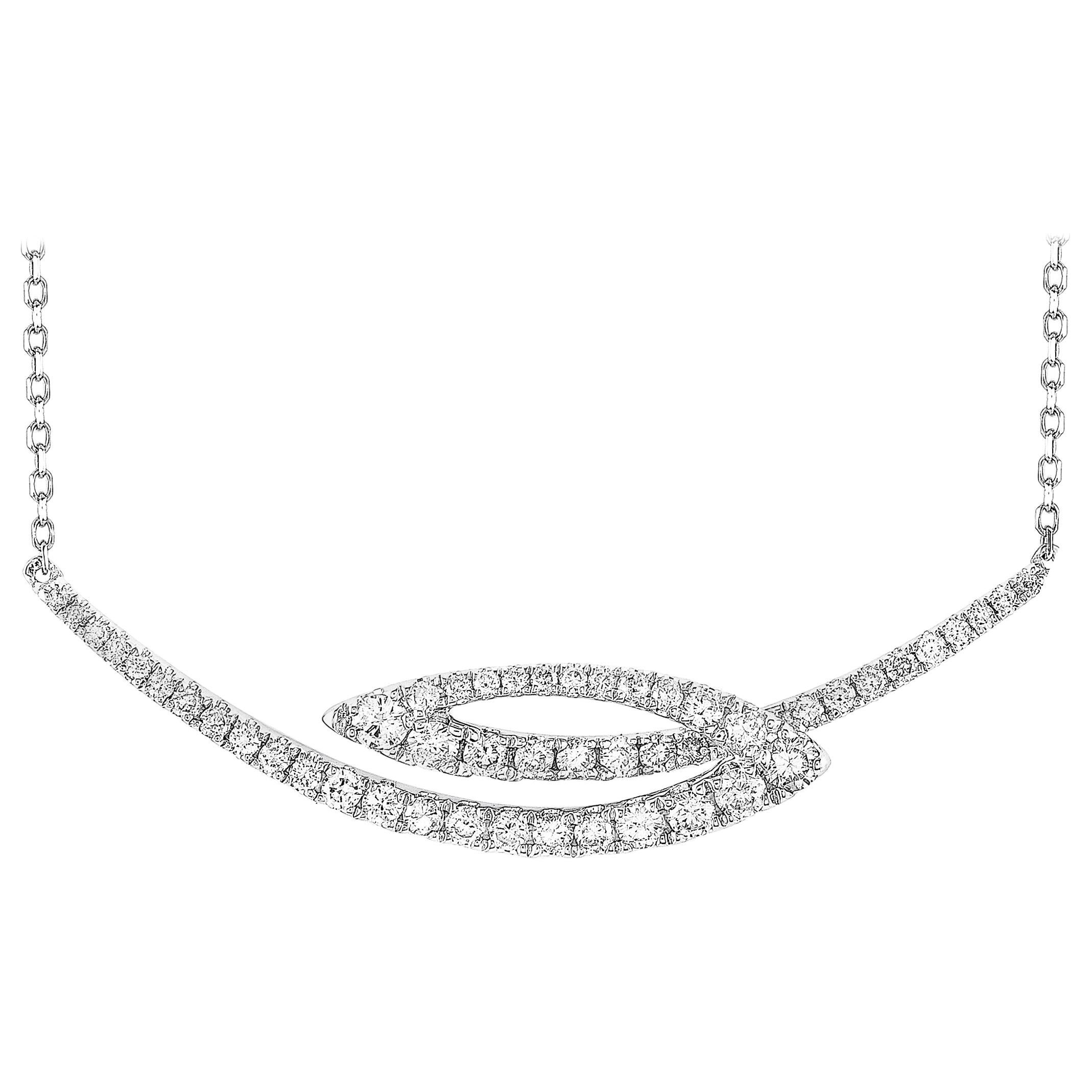 LB Exclusive 18 Karat White Gold 0.48 Carat Diamond Necklace
