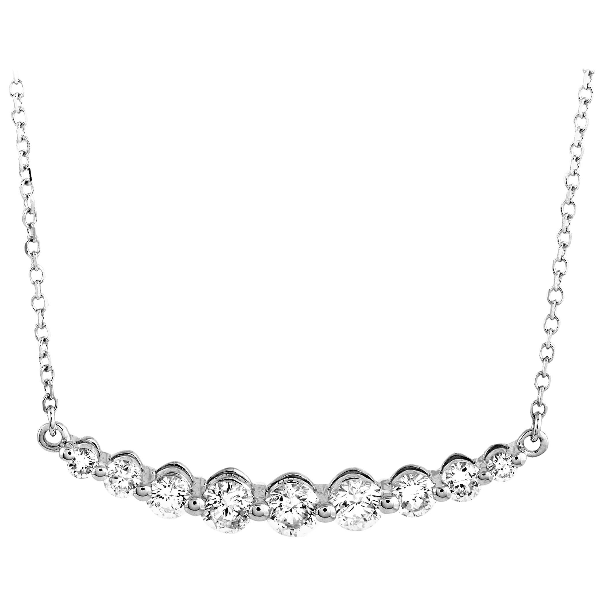 LB Exclusive 18 Karat White Gold 0.50 Carat Diamond Pendant Necklace