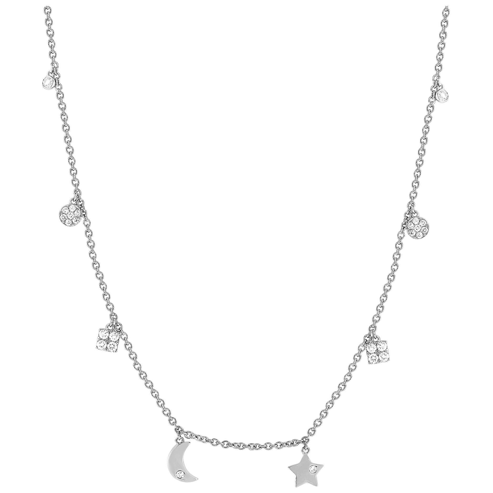 LB Exclusive 18 Karat White Gold 0.50 Carat Diamond Pendant Necklace