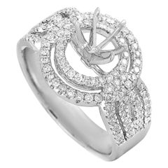 LB Exclusive 18 Karat White Gold 0.61 Carat Diamond Pave Mounting Ring