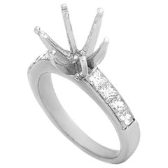 LB Exclusive 18 Karat White Gold 0.70 Carat Diamond Pave Mounting Ring