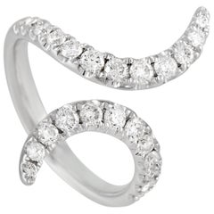 LB Exklusive 18 Karat Weißgold 0::75 Karat Diamant Flourish Open Bypass Ring