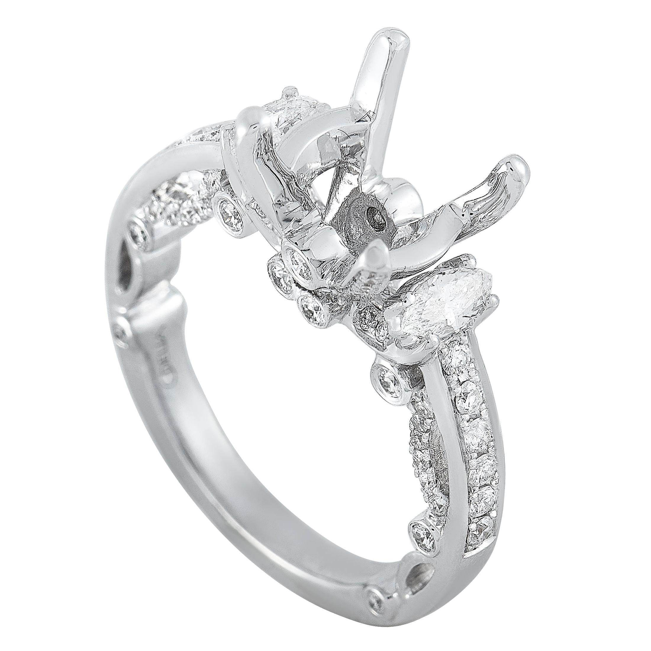 Lb Exclusive 18 Karat White Gold 0 85 Carat Diamond Mounting Ring For Sale At 1stdibs Lb Exclusive 18 Karat White Gold 0 85 Carat Diamond Mounting Ring For Sale At 1stdibs
