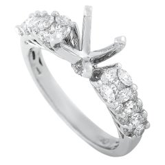 LB Exclusive 18 Karat White Gold 0.92 Carat Diamond Mounting Ring