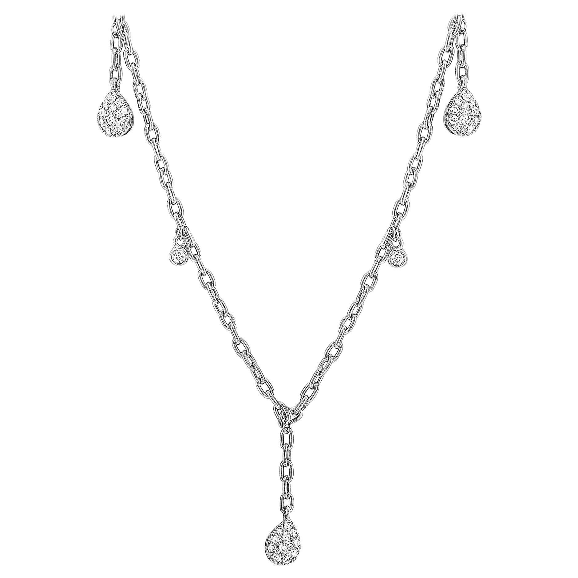 LB Exclusive 18 Karat White Gold 1.00 Carat Diamond Necklace