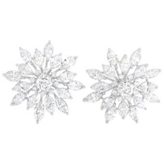 LB Exclusive 18 Karat White Gold 13.90 Carat Diamond Earrings