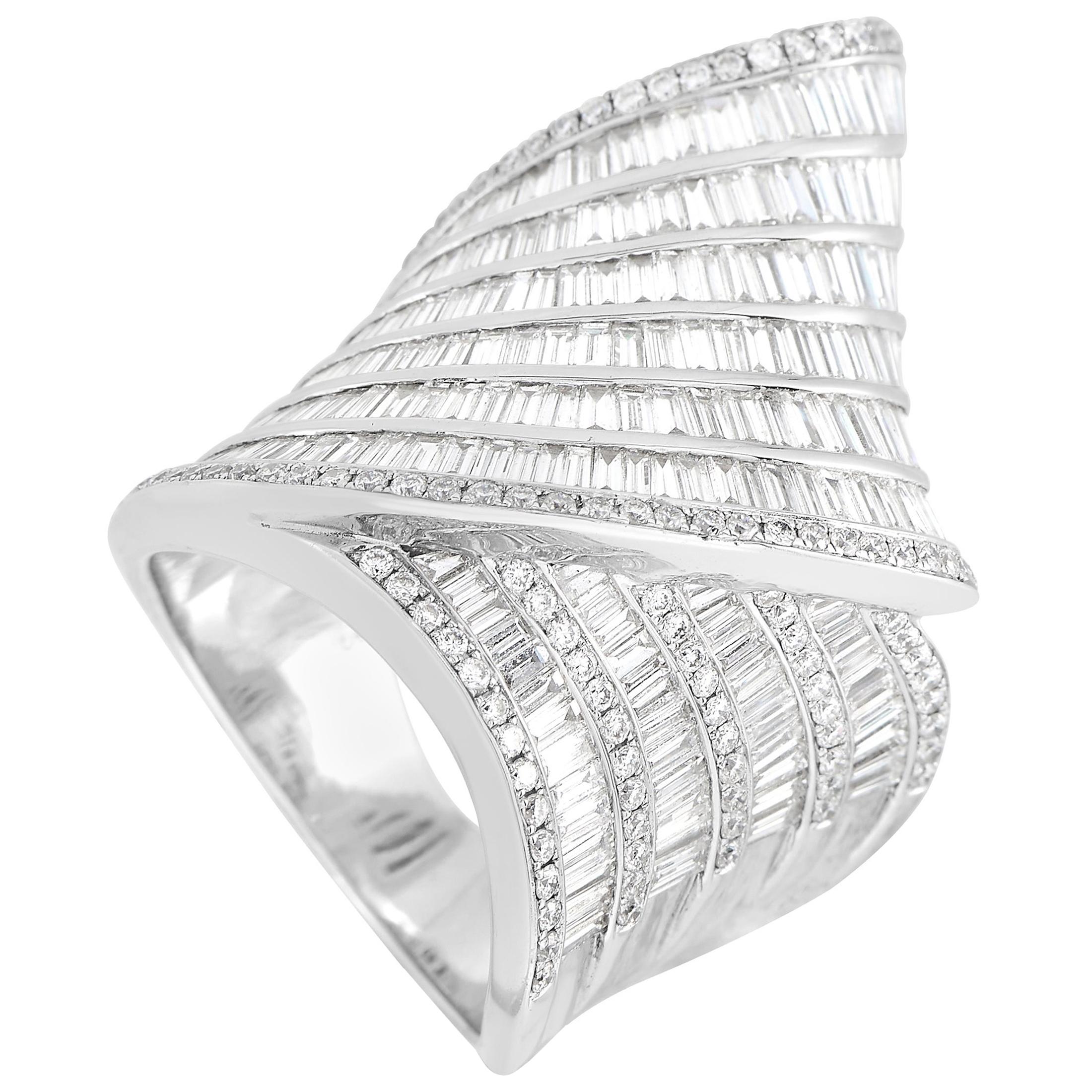LB Exclusive 18 Karat White Gold 4.70 Carat Diamond Ring