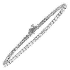 LB Exclusive 18 Karat White Gold 5.41 Carat Diamond Tennis Bracelet