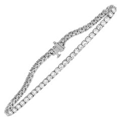 LB Exclusive 18 Karat White Gold 6.05 Carat Diamond Tennis Bracelet