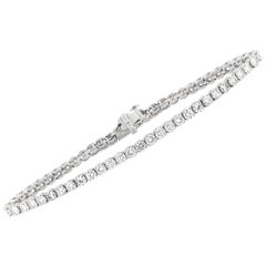 LB Exclusive 18 Karat White Gold 6.34 Carat Diamond Tennis Bracelet